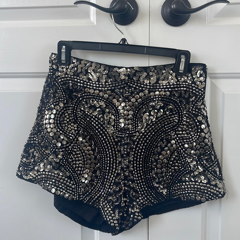 Studded sequin ZARA shirts size small black and silver